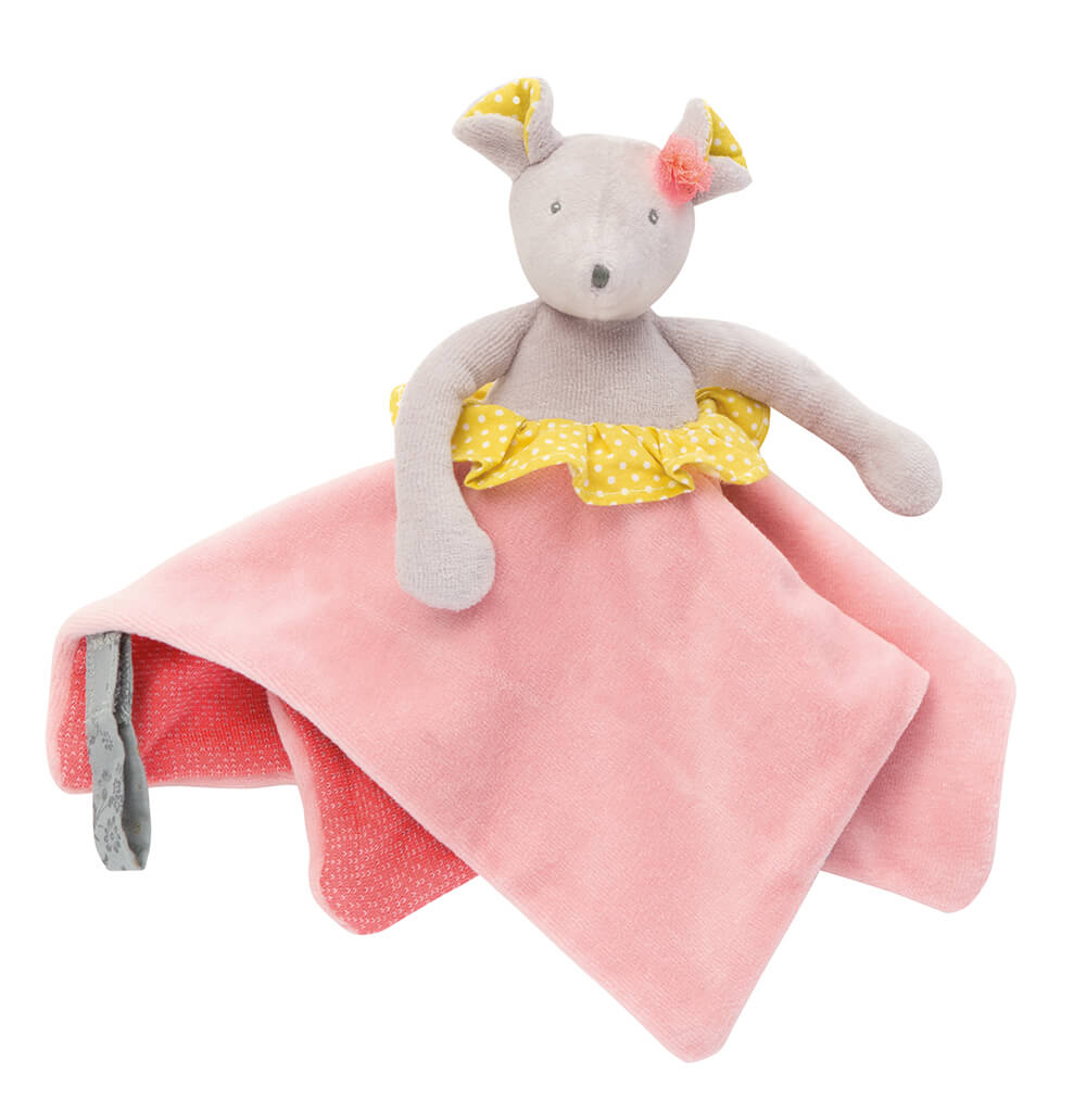 Pink Mouse Baby Comforter by Moulin Roty