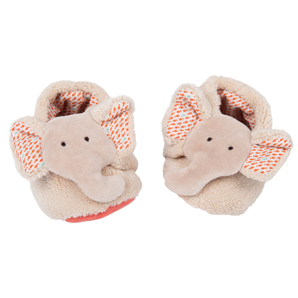 Elephant Baby Slippers by Moulin Roty