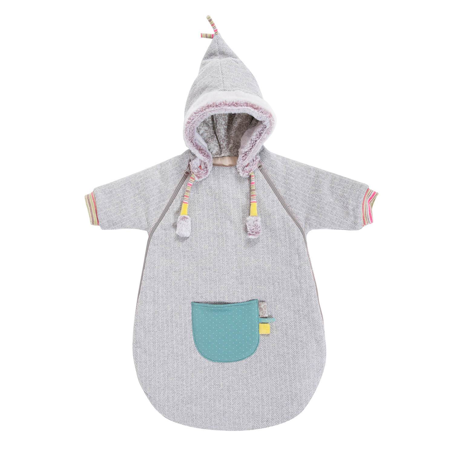 Grey Baby Snuggle Suit by Moulin Roty